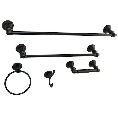 Kingston Brass 5-Piece Bathroom Accessories Set, Oil Rubbed Bronze BAHK2612478ORB